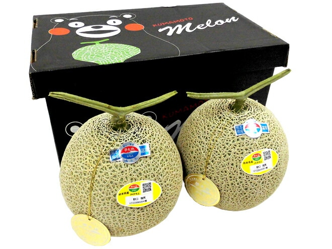 熊本県 =くまモン箱 マスクメロン= 2玉 約3kg以上 予約 入荷次第発送
