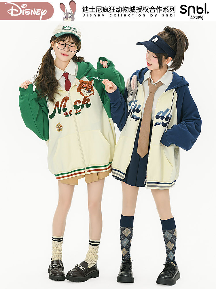 狂った動物城ジュディニクオリジナル森女部族レジャーモデル衝突色スポーツ風ガーディアンコート新春