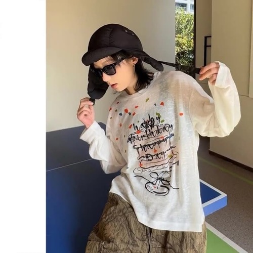 ホワイトグラフィティルーズフィットシースルーロングファルティ 5,152円