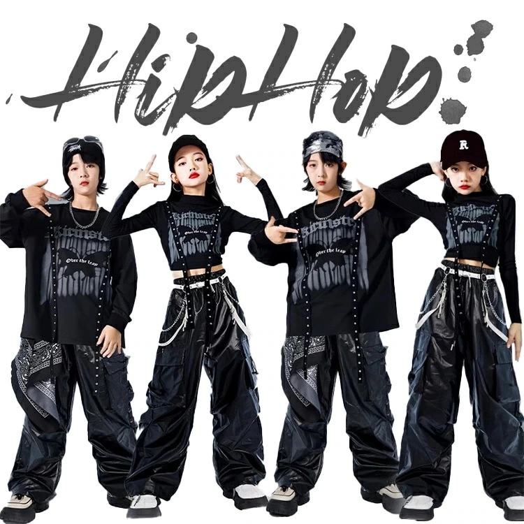 【急速出荷!】キッズ カーゴパンツ レザーズボン 子供服 ダンス ダンス衣装 女の子 男の子 ブラック ガールズ 長袖 スポーツウェア 長ズボン ダンスウェア 発表会 応援団 イベント ジュニア カッ 4,843円