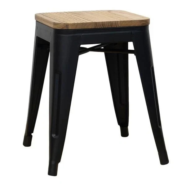 椅子 チェア スツール 木製 おしゃれ 2脚セット インダストリアル ヴィンテージ メタル 古材 スタッキング いす イス 完成品 座面高さ45cm