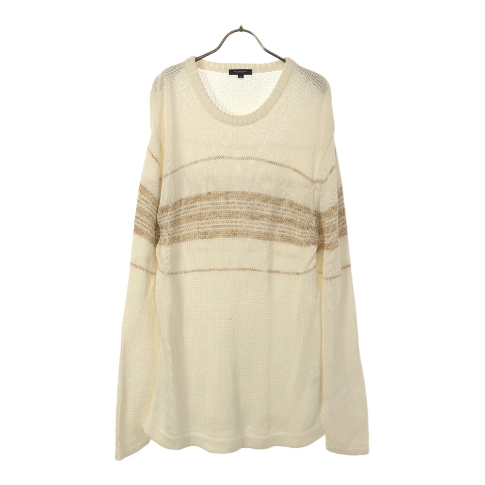 バーバリーロンドン 三陽商会 長袖 コットン ニット L ホワイト BURBERRY LONDON セーター メンズ 6,142円
