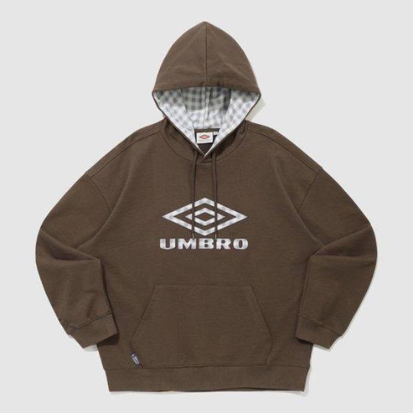 フードティー KQF UQ111CHD21-BRW HBL ブリティッシュカジュアルチェックフードTシャツ / BROWN