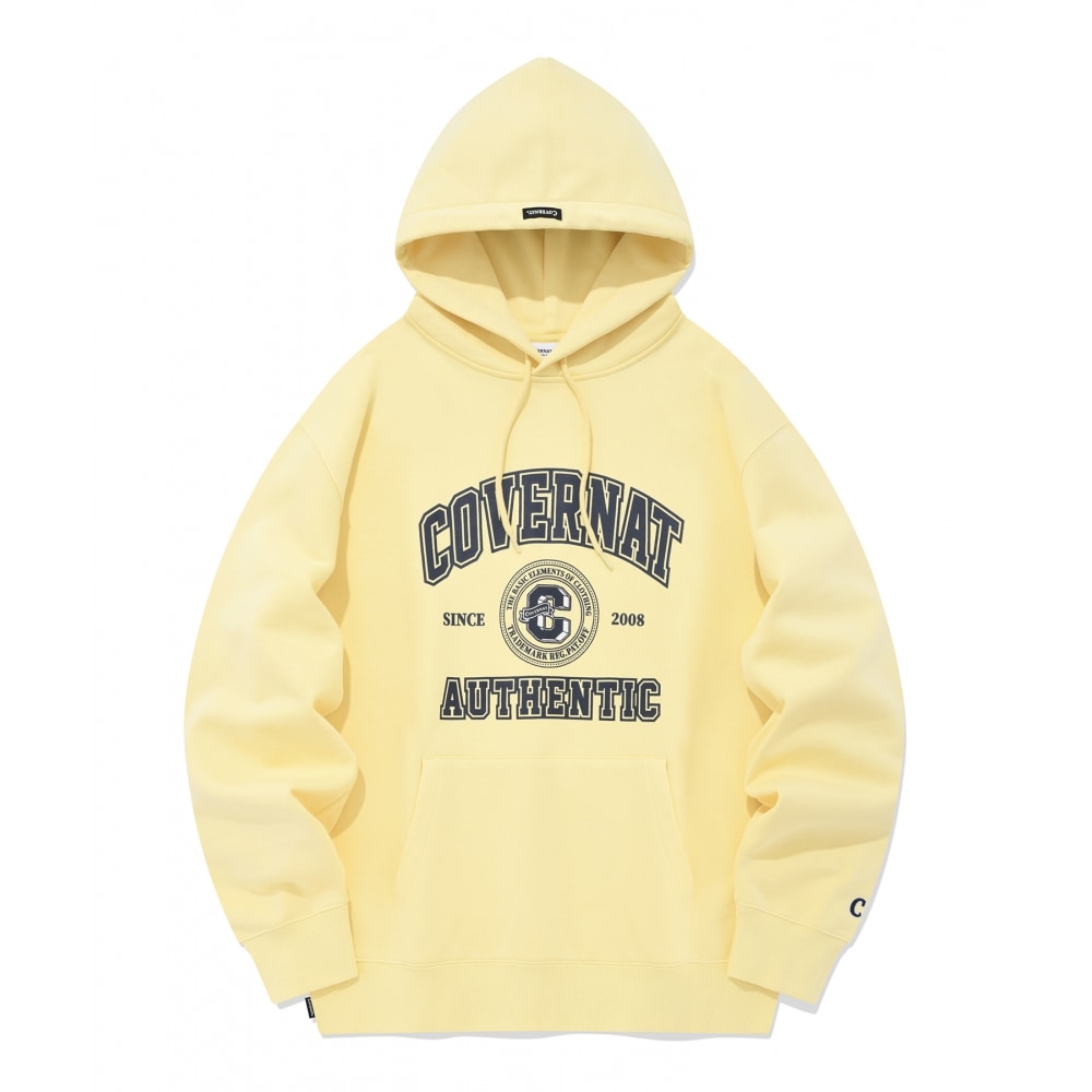 COVERNAT エンブレムアーチロゴパーカーイエロー