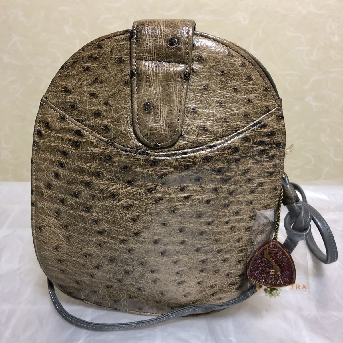 JRA/ショルダーバッグ/本革オーストリッチ/正規品/ベージュブラウン