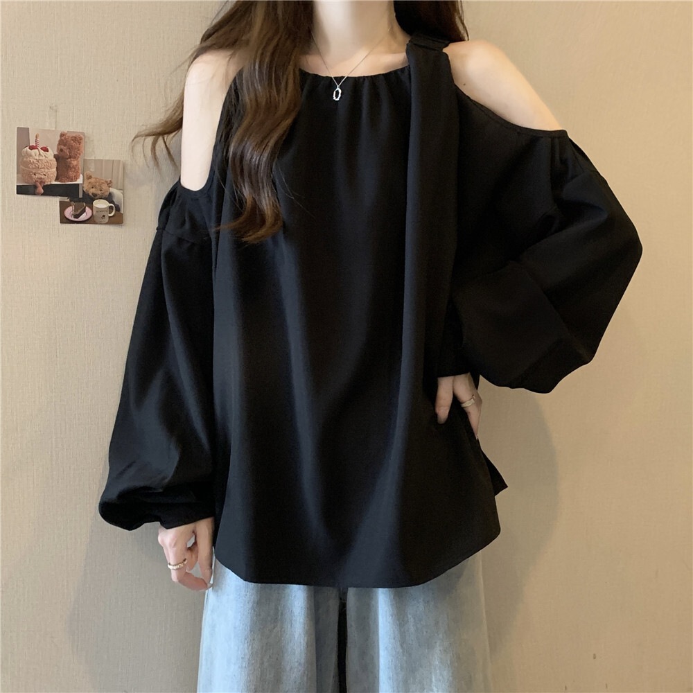 トップス シャツ カットソー 長袖 ボリューム袖 オフショルダー フリル ボトリングシャツ パフスリーブ かわいい 大人 おしゃれ 大人女子 キュート 無地 春 秋 冬 レディース お出かけ 休日