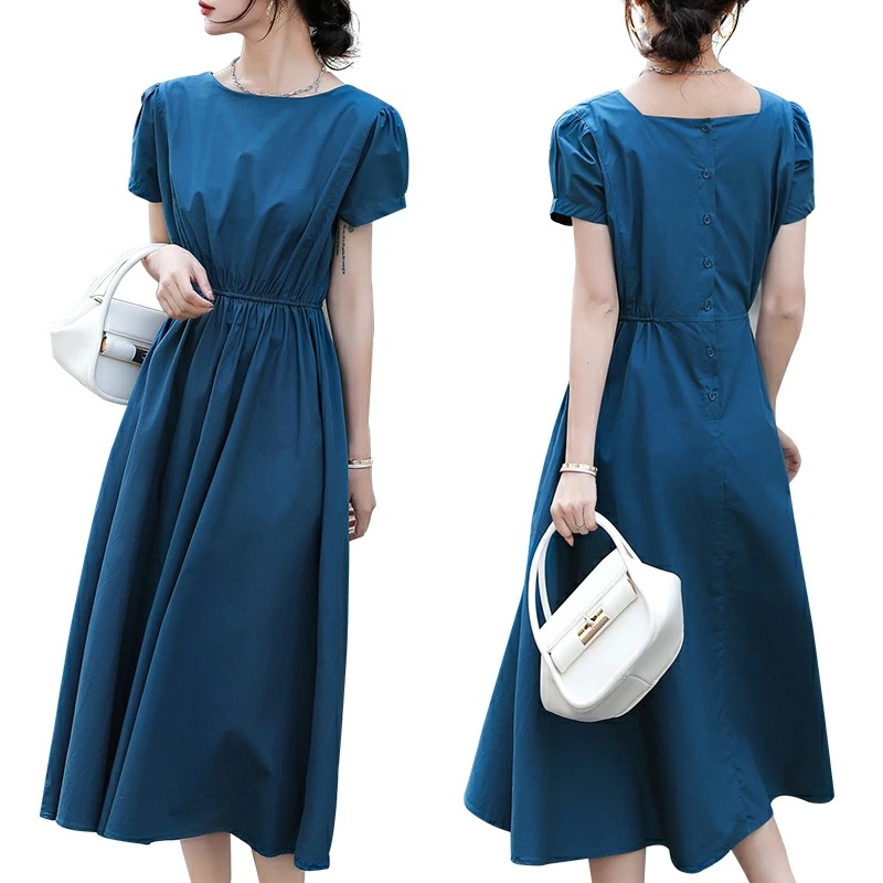 【2枚購入で100円OFF】【動画付き】新入荷！夏物　レディース 　ワンピース 　ゆったり フォーマル フレア　 大人　丸首　 カジュアル マキシ丈　 お洒落　 ゆったり 大きいサイズ ロング丈