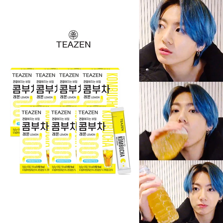 BTS JUNGKOOK 飲用TEAZEN コンブチャ レモン 10スティック X7箱 Kombucha