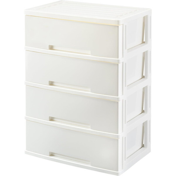 ニューライフ ワイドチェスト4段 ホワイト メーカー直送