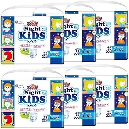 【パンツ BIGより大きいサイズ】 グーン ナイトキッズ パンツ おむつ (身長目安 90~120cm) 132枚(22枚×6パック) 夜用おむ