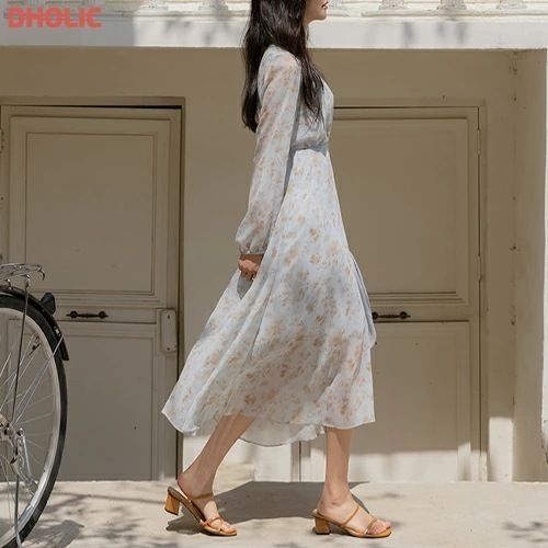 [メガ割りSALE]カシュクールパターンシフォンワンピース 7,571円