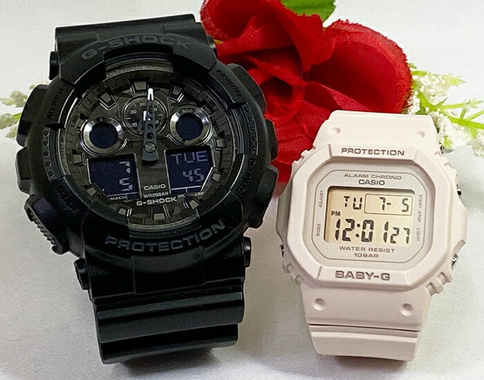 恋人たちのGショック ペアウオッチ G-SHOCK BABY-G ペア腕時計 カシオ 2本セット GA-100CF-1AJF BGD-565-4JF 電池式 アナデジ デジタル お揃い 人気