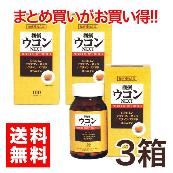 極撰ウコン　NEXT　100粒 3本　お酒 呑んだ翌朝スッキリ オルニチン
