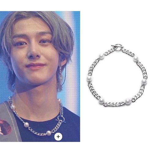 [NCT/テヨン/MONSTA X ヒョンウォン 着用]アルリー パール パール チェーンネックレス/大学生ファッション 韓国人気ファッション 韓国ジュエリー
