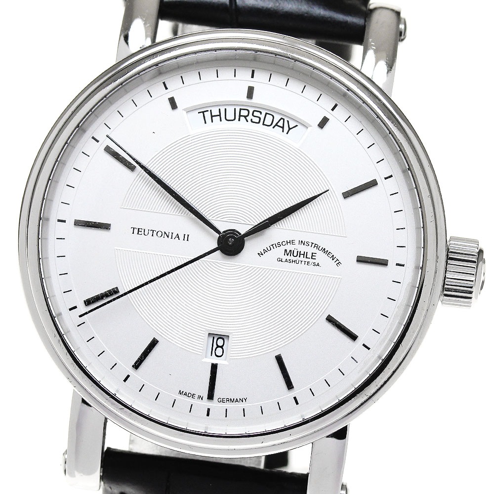 ミューレグラスヒュッテ Muhle Glashutte M1-33-65-LB トイトニアII デイデイト 自動巻き メンズ _849776【中古】