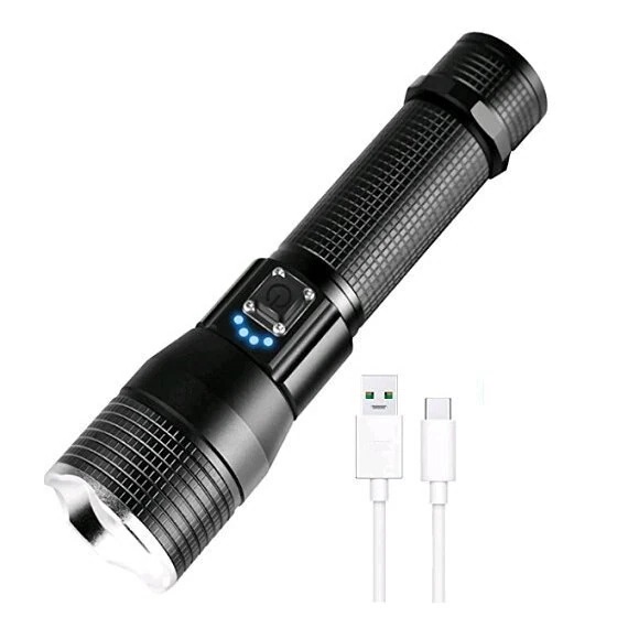 【1つ買うと1つ無料】【メガ割 】Lucky bag LED フラッシュライト 懐中電灯 小型 USB充電式 IPX-67防水 超高輝度 強力 ズーム式化粧ポーチ-大容量