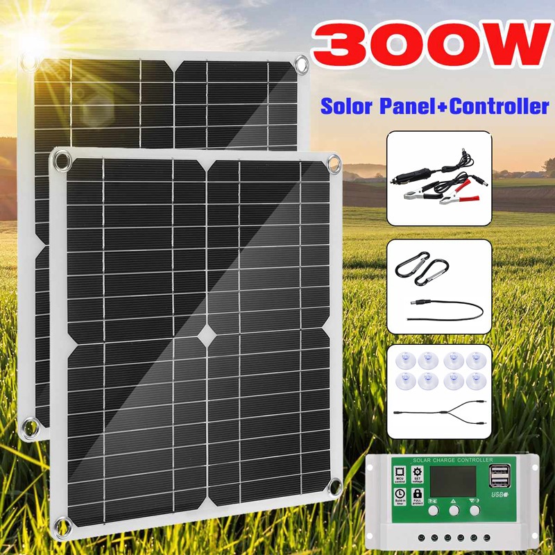 単結晶ソーラーパネル300W2 in1ポータブルフレキシブル太陽光発電システムコンポーネント非常用パ 7,650円