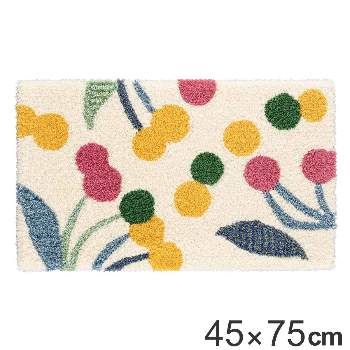 玄関マット 室内用 4575cm 厚さ1cm ポポロマット 玄関 マット ドアマット 室内 滑り止め 花柄 ホワイト 洗面所 リビング おしゃれ 玄関用品 ラグ 防ダニ加工 キッチンマット 7,633円