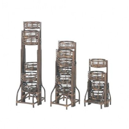 今枝商店 Romantic Rattan 籐フラワースタンド3点セット W126B