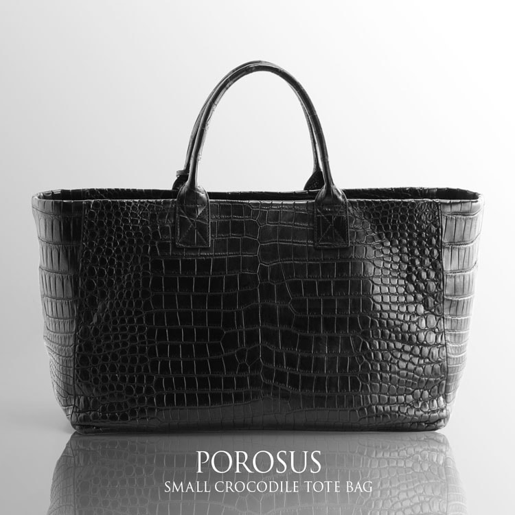スモールクロコダイルトートバッグレディース大容量A4対応マット加工ポーチ付きH