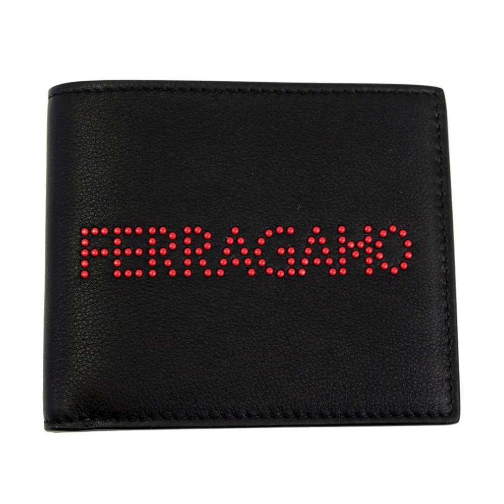 二つ折り札入れ 財布 メンズ マイクロスタッズ ロゴ 66A376 0704567