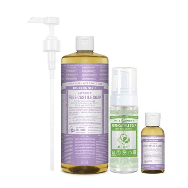 DR.BRONNERのカスティーリィ石鹸クレンザーラベンダー950ml+60ml