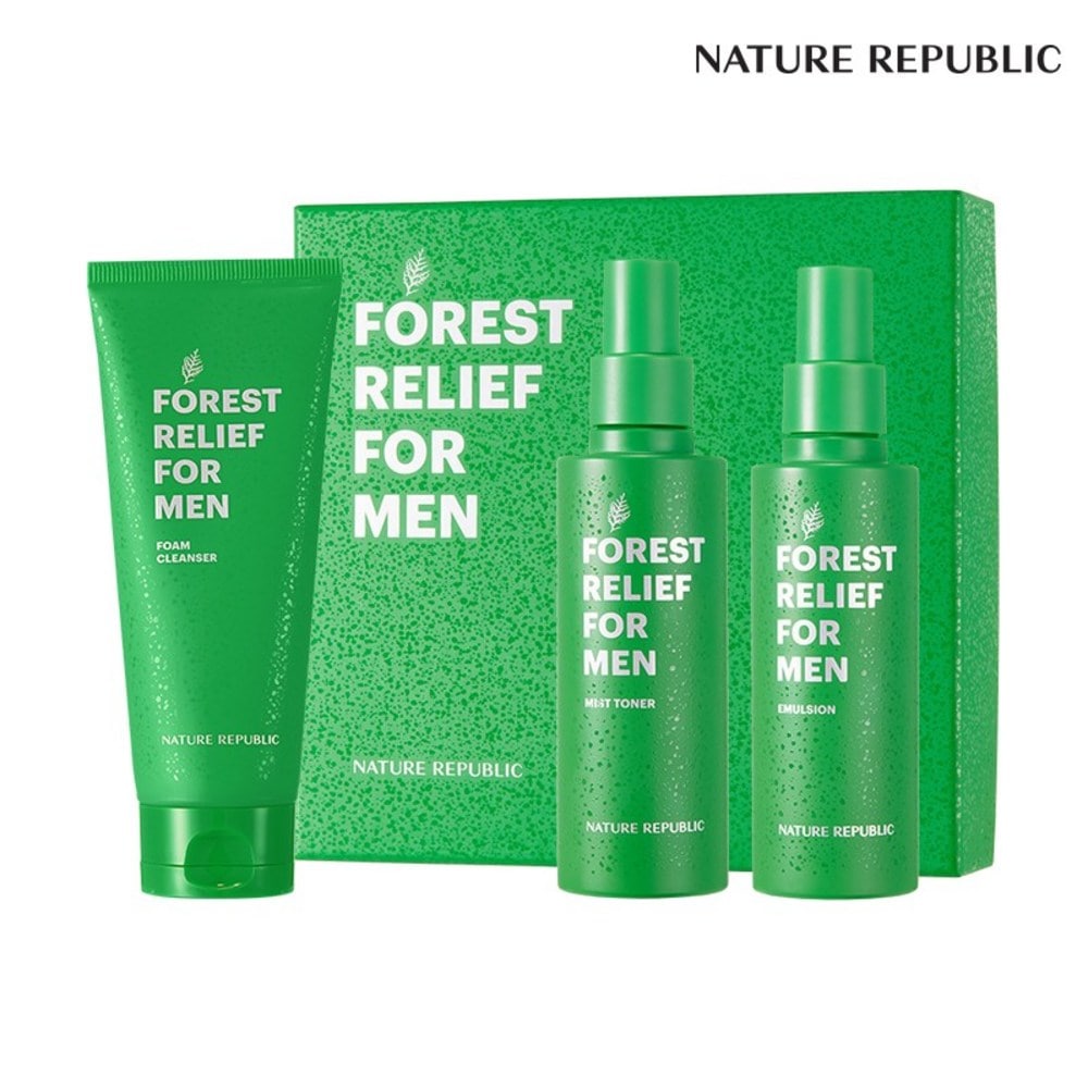 ネイチャーリパブリックフォレストレリーフフォーマンスキンケアセットトナー150ml+エマルジョン150ml+フォームクレンザー150ml