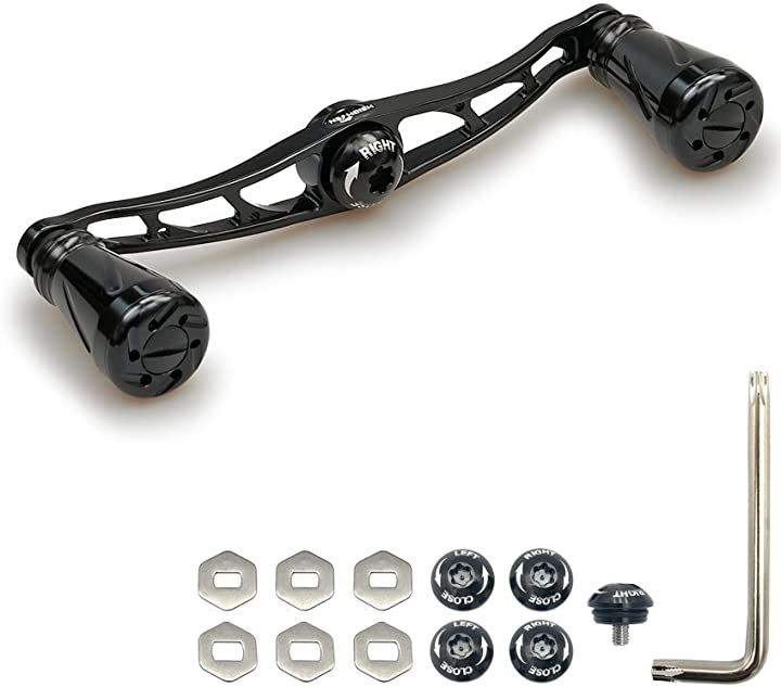 115mm リール ハンドル 3色 シマノ ダイワ アブガルシア 通用 ベイトリール 160( ブラック(ノブ)＆ブラック(ハンドル), 115mm)