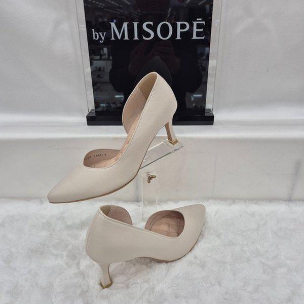 By 女性 サイドオープン パンプス 112HT431SI001 IVORY 2 JJ