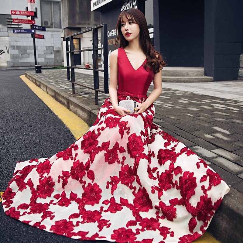 カラードレス 演奏会 ロングドレス 安い 花嫁 イブニングドレス 結婚式 二次会 パーティー フォー 8,752円