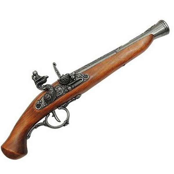 フリントロック グレー DENIX デニックス 1260/G 36cm レプリカ 銃 コスプレ リアル 小物 模造 フリントロックピストル ドイツ ピストル 拳銃 ミリタリー アーミー