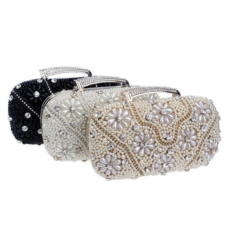 【即納】結婚式 バッグ パーティーバッグ クラッチバッグ フォーマル サブバッグ チェーン ビジュー パール 二次会 上品披露宴 お呼ばれ