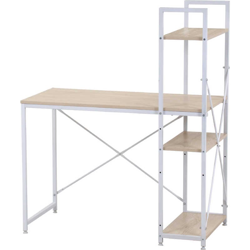 不二貿易　ラック付きデスク アチーブ ナチュラル　60582