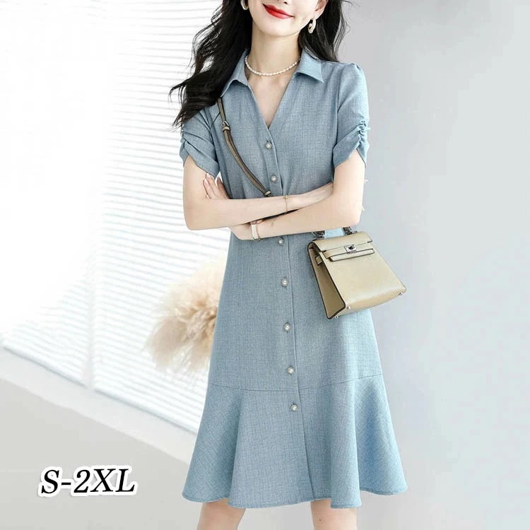 【2025新作】シャツワンピース レディース 夏 半袖 ロングワンピース 着やせ ワンピース 大人可愛 カジュアル フレアスカート おしゃれ 30代 40代 50代