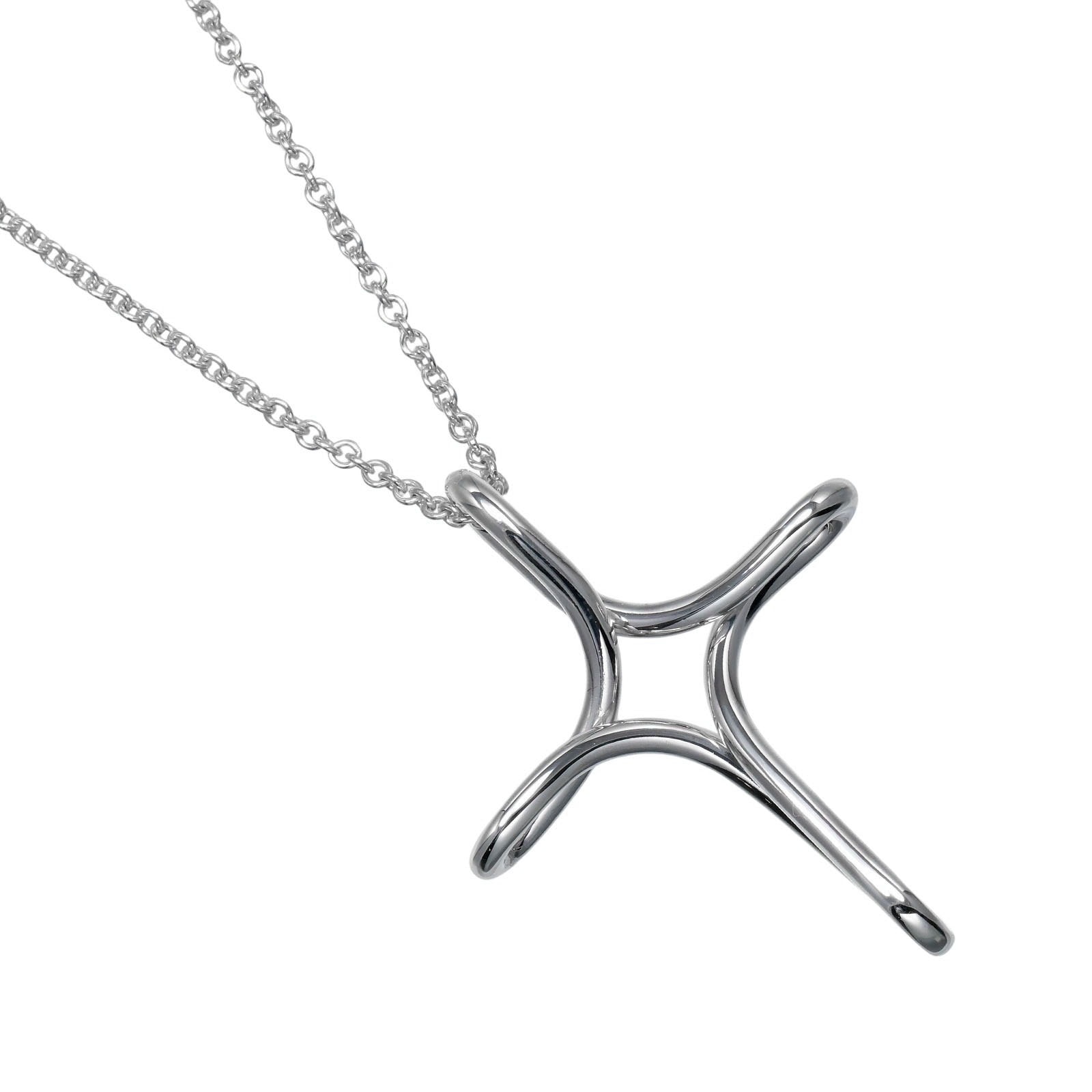 オープンクロス ネックレス シルバー925 約6.54g レディース 中古品 Aランク 18,576円