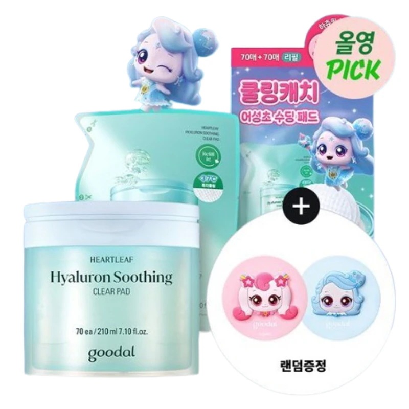 [25SS/新作]ドクダミ ヒアルロン スージング クリアパッド 70枚 ダブル企画 (+70枚 リフィル) #ティニーピン エディション