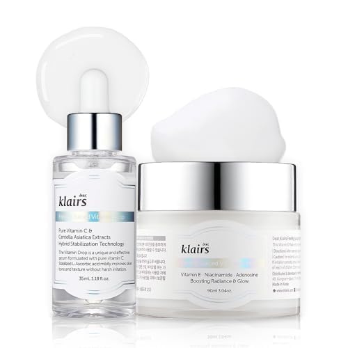 毛穴 キメ くすみ ビタミン 2点 セット [クレアス (Klairs)] ビタミンC 美容液 ビタミンE 保湿クリーム フレッシュリージュースド ビタミンドロップ 35ml ビタミンEマスク 90g
