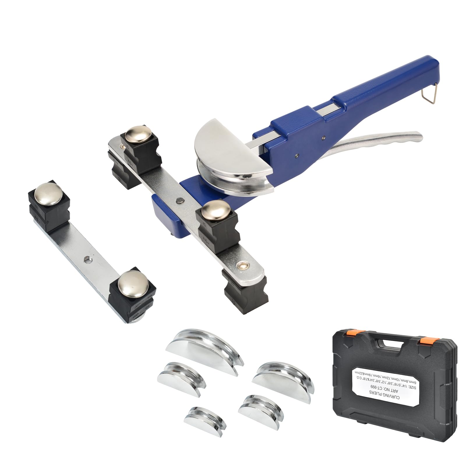 パイプベンダー ラチェット式 ベンダーセット リバースアダプタ付 アルミ 収納ケース 1/4 3/8 1/2 5/8 3/4 最大曲げ角度90 工具
