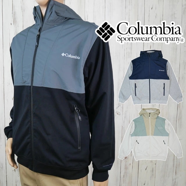 コロンビア パーカー メンズ ウィルキンソンコーブフーディ 撥水 長袖 防風 透湿 トップス 前開き アウトドア 紫外線対策 ジップアップ 服 アパレル カジュアル ウェア PM0539 010 ブラ