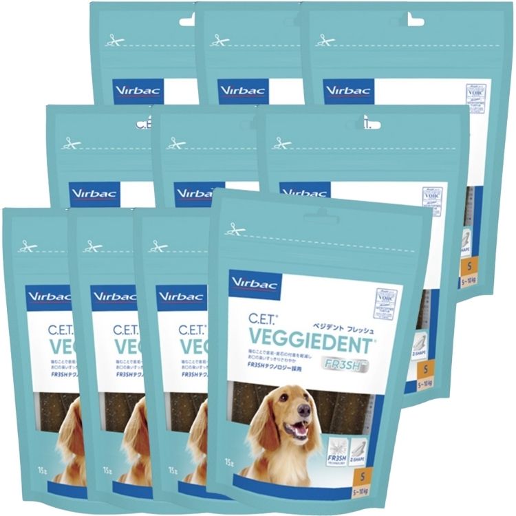 10個セット ビルバック C.E.T. ベジデントフレッシュ S 15本 犬用 デンタルガム
