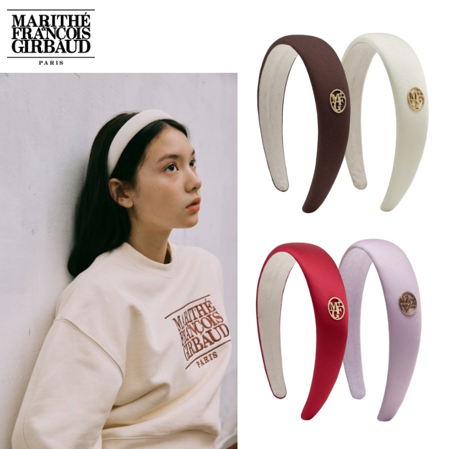 [MARITHE FRANCOIS GIRBAUD]CIRCLE LOGO SATIN HAIR BAND,4COLOR