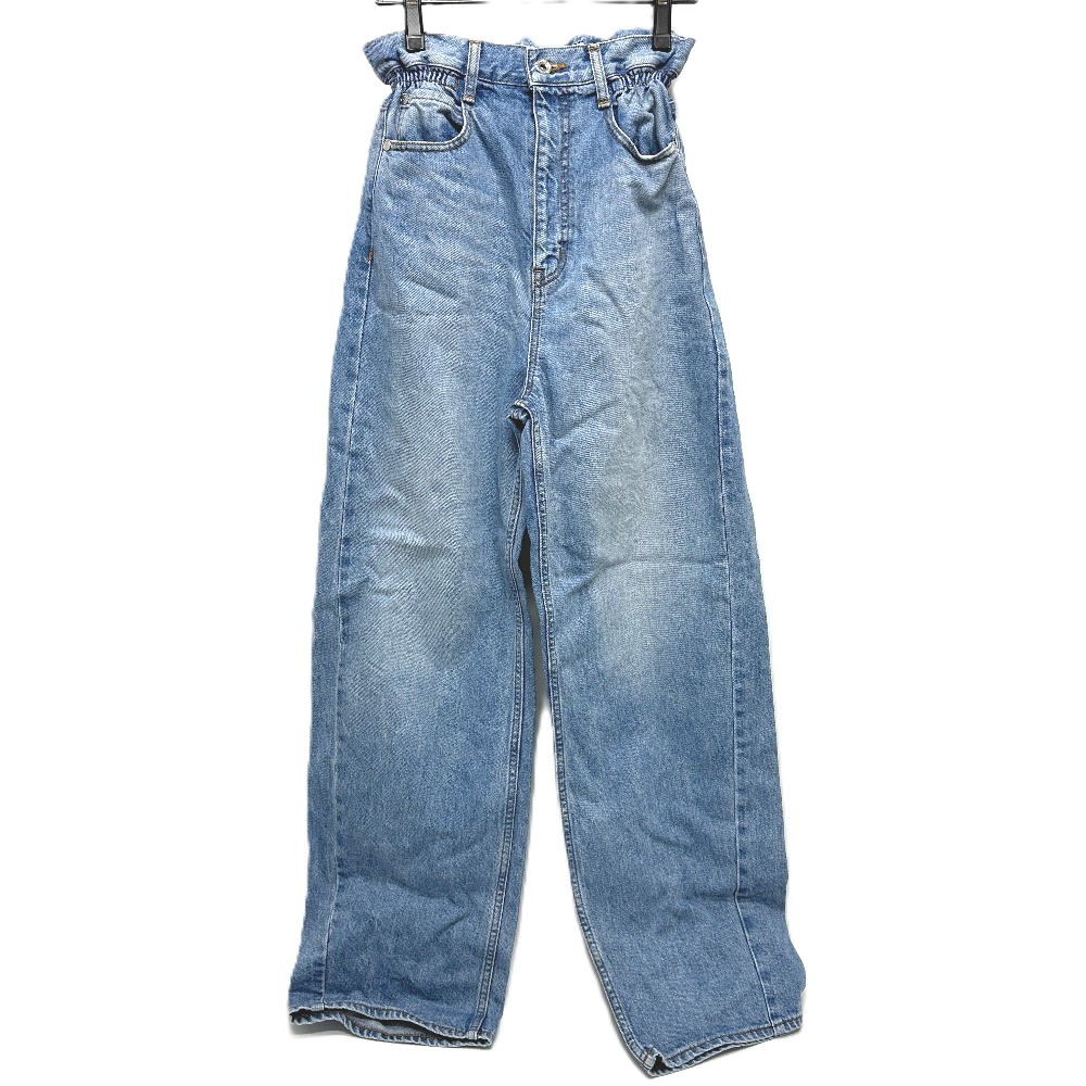 DOUBLE STANDARD CLOTHING ダブルスタンダードクロージング デニムパンツ 0206-590-251A フリル アパレル ズボン ワイドパンツ デニム ネイビー