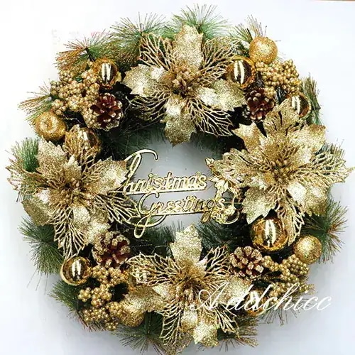 祝日おめでとうクリスマスリース直径約40cmリース玄関リースおしゃれナチュラルクリスマス部屋り装飾優雅飾り飾り付け可愛いドア壁掛けインテリア記念日お