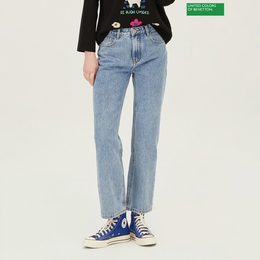 [ベネトン] ベネトンノンスパンストレートフィットデニムパンツBADP06411