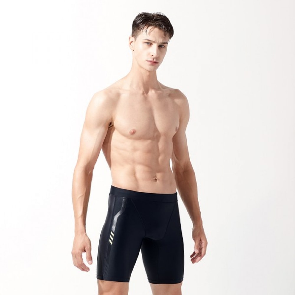 (ベーシックエル) ベーシックエルメンズブラックポイント 5パートスクエアインドアスイムスーツ BEZ-X405K