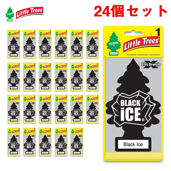 メテオAPAC株式会社 【24枚セット】 芳香剤 ブラックアイス ビッグ・リトルツリー エアーフレッシュナー 吊り下げ型 車内 部屋 10655