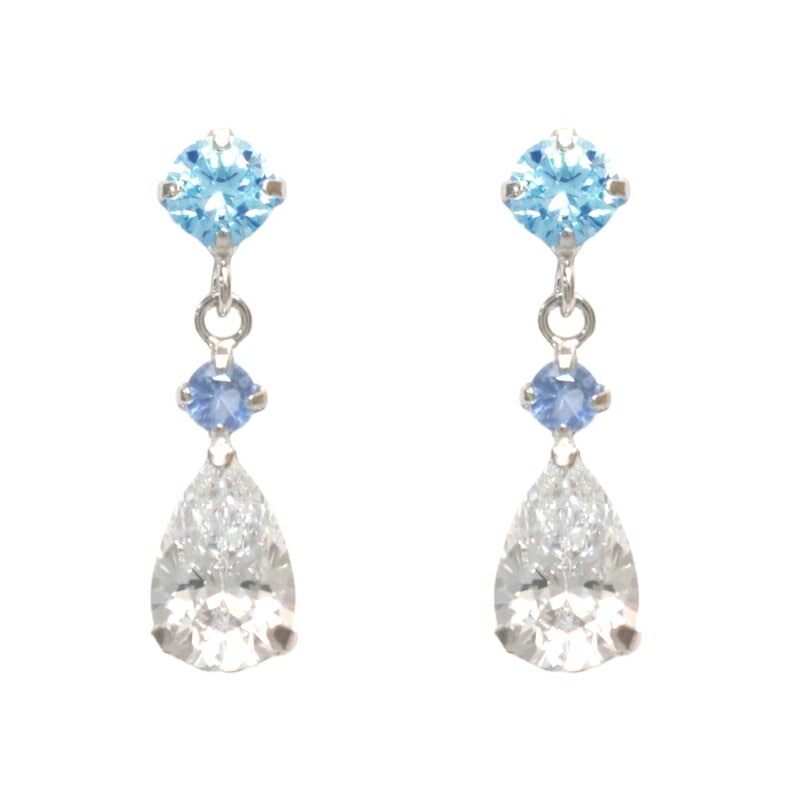 ピアス レディース しずくモチーフ ジュエリー K10ホワイトゴールド