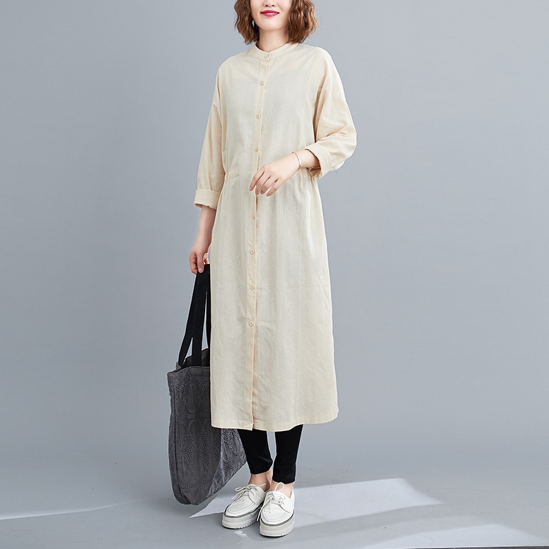 ワンピース シャツ トップス 長袖 ワンサイズ ロングシャツ ホワイト オールインワン フレア