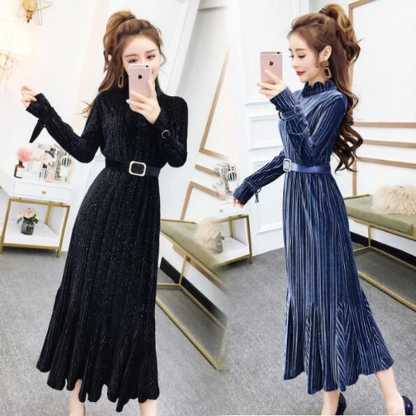 ワンピース レディース ワンピドレス 黒 ブラック 青 ブルー カーキ 光沢 メタリック きらきら