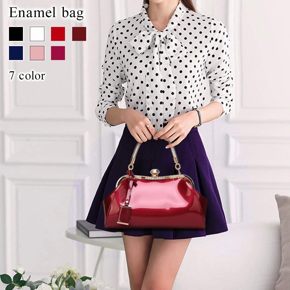 ピンクエナメルハンドバッグ ハンドバッグ レディース エナメルバッグ ミニトートバッグ 春